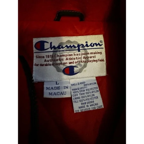 Champion Chicago Bulls VTG Court‎ Jacket Sz Large Basketball Zip Black Red Y2K